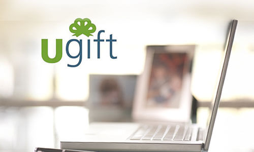 Ugift logo with computer.