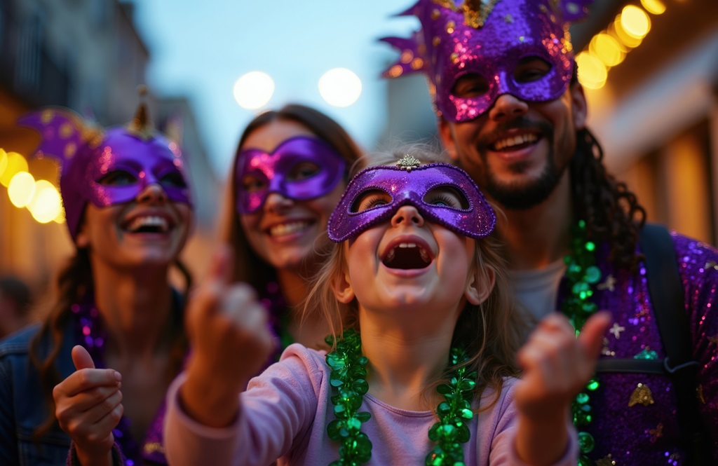 Children and adults celebrating outdoors.