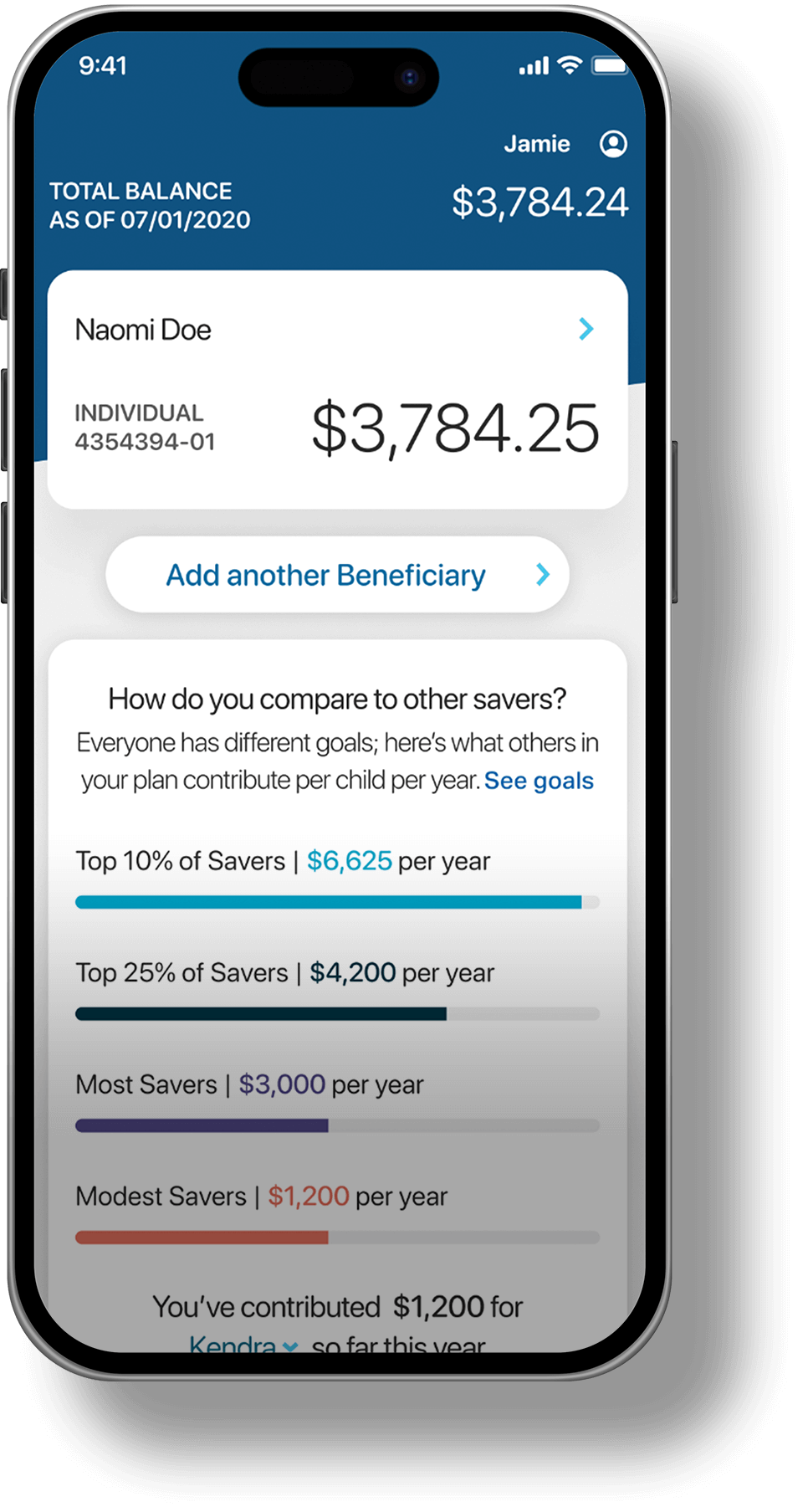 Phone with the READYSAVE 529 app