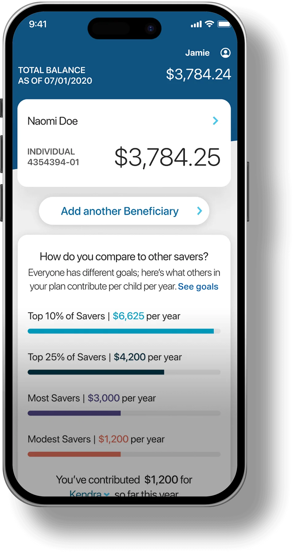 Phone with the READYSAVE 529 app