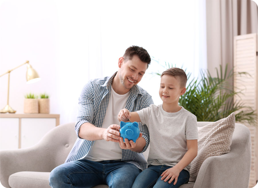 kid with piggy bank
